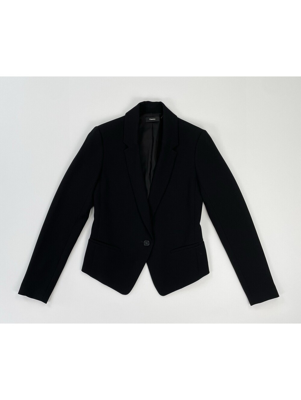 Theory Robiva R2 Modern Crepe Jacket Blazer Black Tuxedo Styling Size 0 *read*